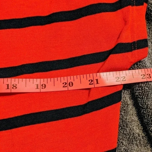 Express One Eleven Sz. XS Oversized Short Sleeve Casual Striped Red Black NWOT - Picture 4 of 7